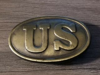 Vintage Us Miltary Brass Belt Buckle,  Military Collectible