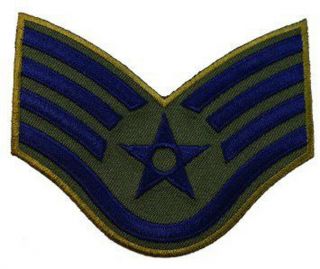 One (1) Us Air Force Staff Sergeant Rank Subdued Chevron Patches