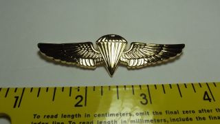 Navy Marine Corps Jump Wings Parachutist Badge / Gold Mirror Finish 2 7/8 Inch