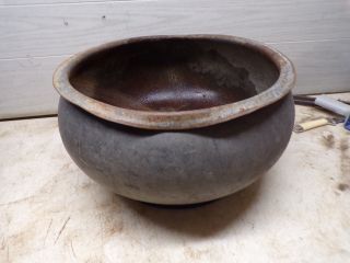 Old Heavy Steel Cream Separator Bowl For Garden Planter Flower Pot