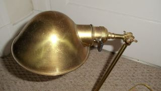 Antique 1910 ' s - 1920 ' s Faries Mfg.  Brass Articulating Industrial Desk Lamp Light 6