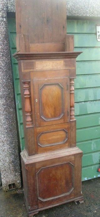 Georgian Mahogany Grandfather Clock Case (just The Wooden Case)