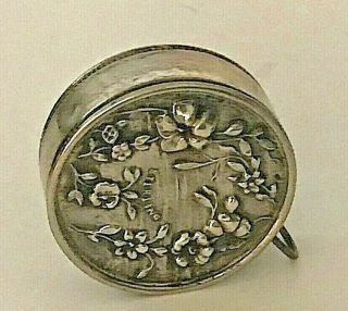 Antique American Sterling Silver Tape Measure Flowers Sewing 388