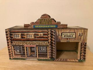 Vintage Marx Tin Wells Fargo Headquarters Stable Agency Playset