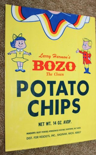 Potato Chip Bag Larry Harmon Vintage Bozo The Clown Capital Record
