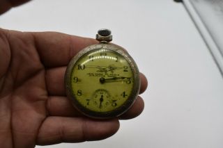 York To Paris Airplane Model By Ingraham Vintage Pocket Watch Made In Usa