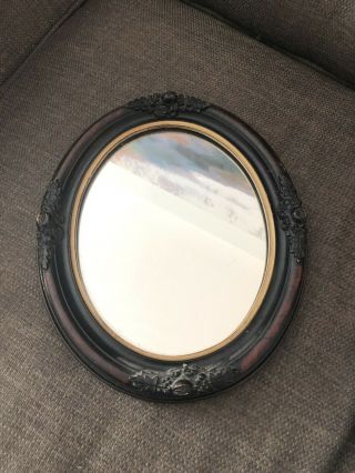 Antique Vintage Wood Carved Oval Frame Mirror With Acorn Accents Jordan Marsh