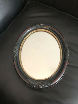 Antique Vintage Wood Carved Oval Frame Mirror with Acorn Accents Jordan Marsh 5