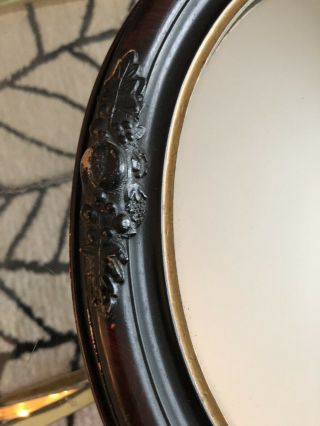 Antique Vintage Wood Carved Oval Frame Mirror with Acorn Accents Jordan Marsh 6