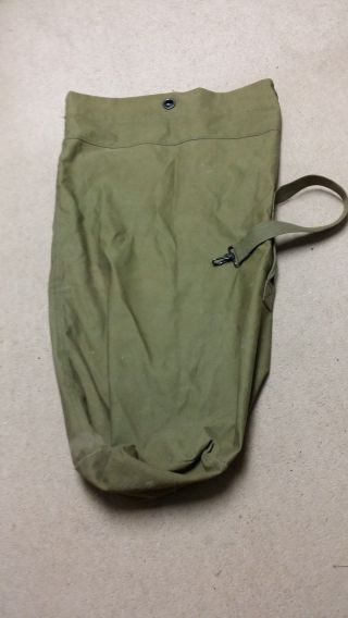 Vintage Military Surplus? Duffel Bag Satchel Green Canvas Heavy Camping Hiking