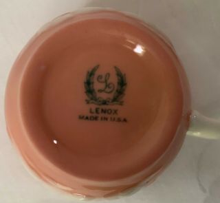 RARE c1920 ANTIQUE LENOX PAGODA CORAL DEMITASSE CUP & SAUCER,  COND 5