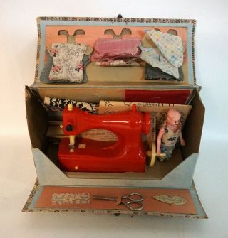 Vintage Jr.  Miss Sewing Kit Complete W/ Sewing Machine Hassenfeld Bros Co.  Ab75