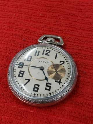Vintage 16 Size Elgin Pocket Watch Grade 312 15 Jewels - Runs - Vt220