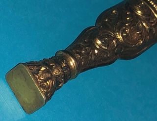 VICTORIAN GOLD GILT SOLID SILVER NOVELTY FIGURAL MYTHICAL ANIMAL DESK WAX SEAL 3