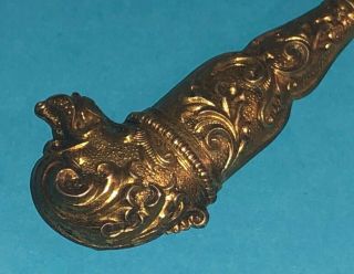 VICTORIAN GOLD GILT SOLID SILVER NOVELTY FIGURAL MYTHICAL ANIMAL DESK WAX SEAL 5