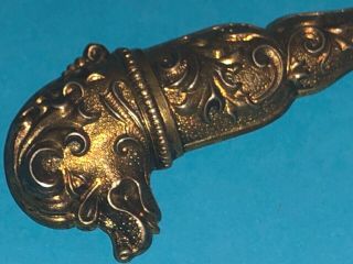 VICTORIAN GOLD GILT SOLID SILVER NOVELTY FIGURAL MYTHICAL ANIMAL DESK WAX SEAL 7