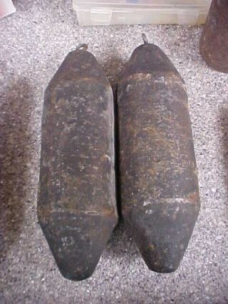 2 - Very Early English/american/french Antique Grandfather Clock Weights 14 Lbs Ea