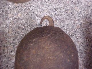 1 - VERY EARLY ENGLISH ANTIQUE GRANDFATHER CLOCK WEIGHT MARKED 12 LBS. 2