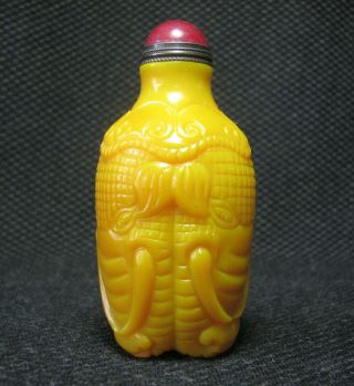 Tradition Chinese Glass Carve Elephant head Design Snuff Bottle.  。。。/////////// 2