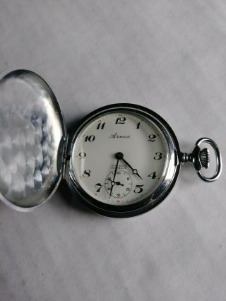 Vintage Arnex 17 jewels incabloc pocket watch 5