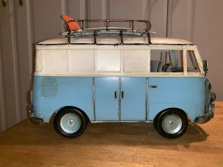 Vintage VW Volkswagen Van Bus Tin Metal with Surfboards Surf Culture Piece 3