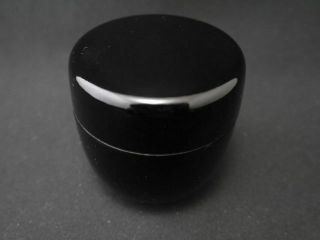 Japanese Lacquer Resin Tea Caddy Black Natsume (306)