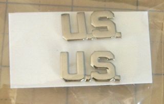 Usaf Air Force Officer Pins Collar Insignia Letter U.  S.  Military Silvertone