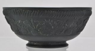 Antique Leeds 6 Inch Black Basalt Strawberry Waste Bowl 19th Century