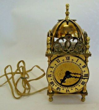 Antique Style Brass Lantern Clock Made By Smiths Electric Movement
