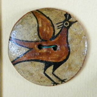 Bb Roadrunner Mexico Zia Pottery Vintage Button Large