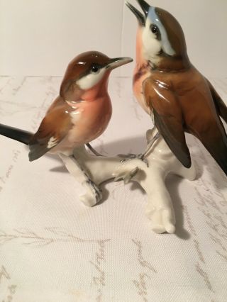 Vintage Karl Ens Set Of Two Porcelain Birds Germany 5
