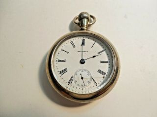 1901 Antique Waltham Open Face Pocket Watch Size 18 Runs For 40 Seconds