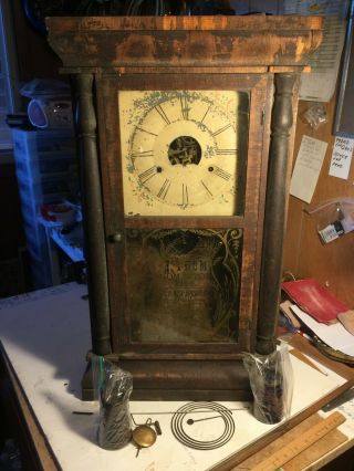 Rare Antique Seth Thomas Clock,  30 Hour Weight Driven Movment,  Good Old Glass