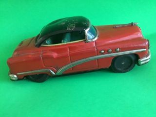 VINTAGE 30’S FRICTION TOY CRAGSTAN STAMPED STEEL CAR BUICK SEDAN RUBBER TIRES C - 5