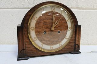 Vintage Smiths Enfield Mantel Clock With Key And Pendulum - 226