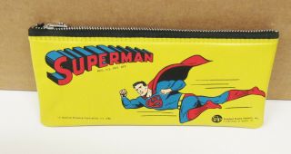 Vintage 1966 Superman Vinyl Pencil Case Old Store Stock