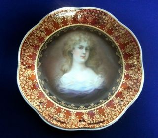 Antique ROYAL VIENNA BAVARIA Portrait Plate A.  ASTI LIKE LADY GRACIOSA 2