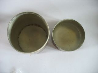 Vintage copper tea caddy/storage jar/canister Inlaid silver design JAPANESE? 4