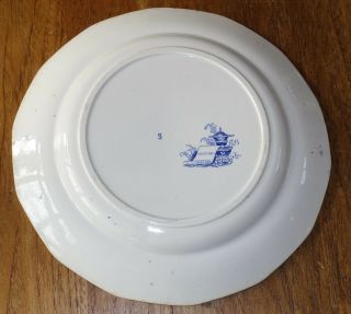 Lovely Antique Blue Transferware Ironstone Staffordshire Plate Adams Columbia 5