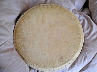 Antique Vintage Carved Wooden French Country Round Bread Cutting Board 10 1/2 "