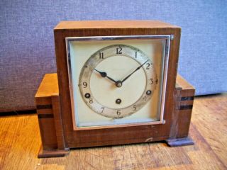 Antique Art Deco Walker & Hall Mantel Clock Westminster Whittington Winchester