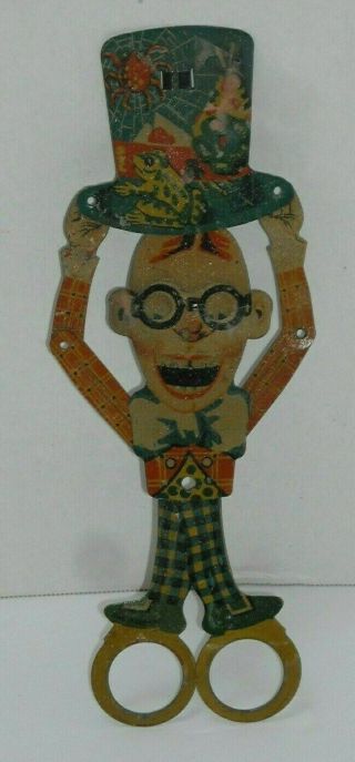 1920 ' s Harold Lloyd Tin Mechanical Scissor Toy Distler Levy Gely Made in Germany 3
