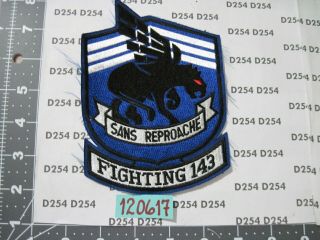 Usn Navy Squadron Patch Fighting 143 143rd Vf - 143 Pukin Dogs Large 6 " X4 "