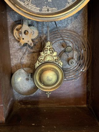 Antique HAVEN Clock Co Cunard Oak Victorian Mantle Clock 8 Day T & S Project 2