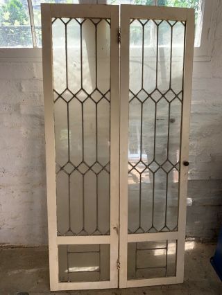 Arts & Crafts Style Leaded Glass Window From 1915 Bungalow In Chevy Chase,  Md