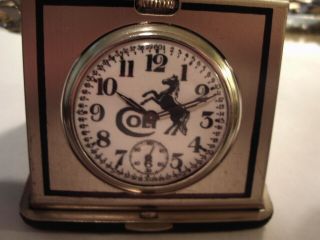 Old 16s Pocket Watch With Rare Case Stand Colt Gun Theme Dial & Case Runs Well.