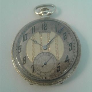 Vintage 1922 Illinois 12s 17j Art Deco,  2 Tone Gold Filled Pocket Watch Running