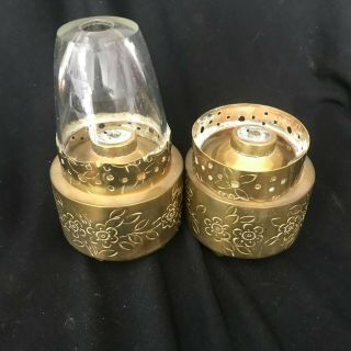 Set Of 2 Antique Or Vintage Brass Opium Den Lamps Lantern