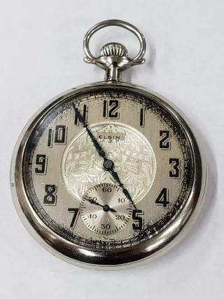 Vintage 16 Size Elgin Pocket Watch 17 Jewels Grade 387 - Runs - Vt101