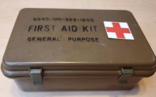 Army Military General Purpose First Aid Kit Box W/contents,  Nsn 6545 - 00 - 922 - 1200